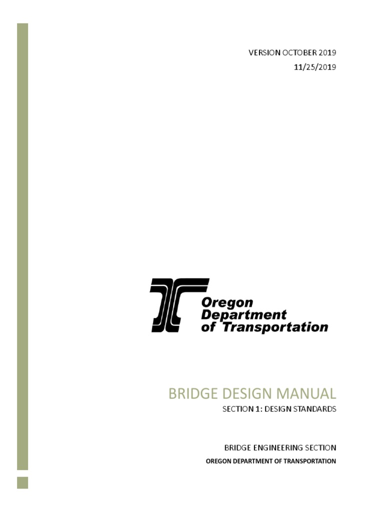 Bridge Design Manual Version October 2019 11/25/2019 PDF Bridge