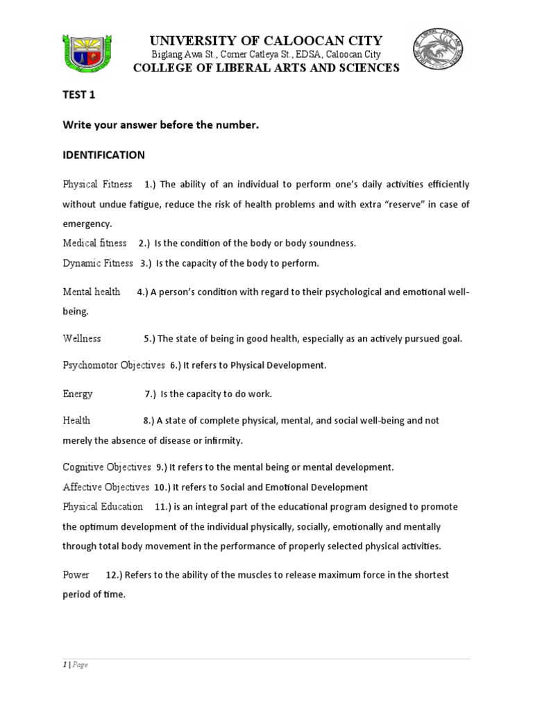 Midterm Exam Pe 111 Pdf Skeletal Muscle Balance Ability
