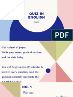 QUIZ in English