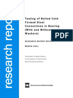 Testing of Bolted Cold-Formed Connections in Bearing