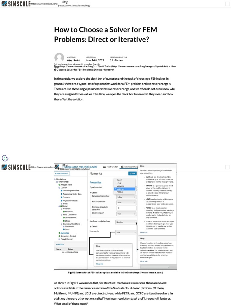Direct vs Iterative Solvers in FEM | PDF | Finite Element Method ...