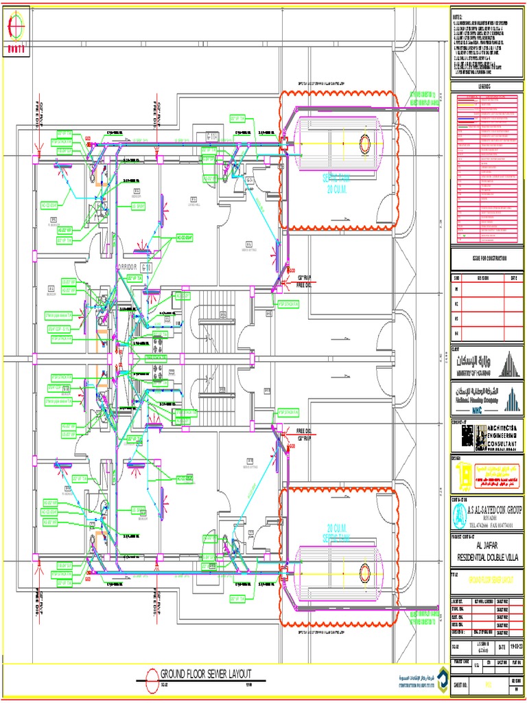 Ground Floor Sewer Layout Plan | PDF | Plumbing | Water Heating