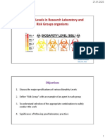 Biosafety Levels and Risk Group Organisms
