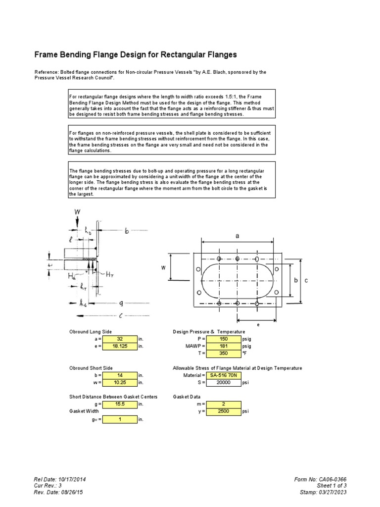 Frame Bending Design for Rectangular Flanges | PDF | Stress (Mechanics ...