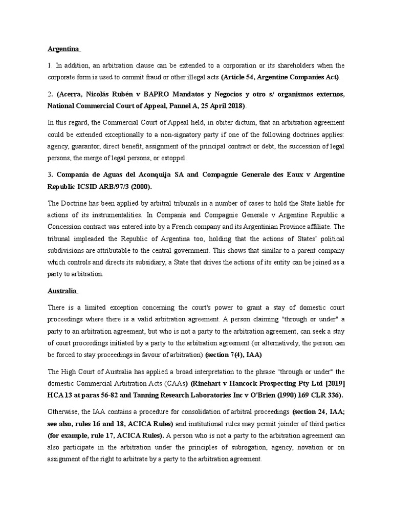 Group of Companies Doctrine Research PDF Arbitration Private Law