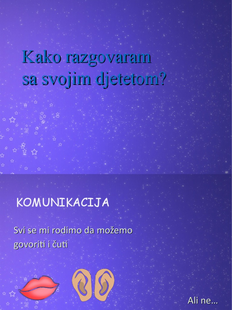 Komunikacija Roditelja I Djeteta | PDF