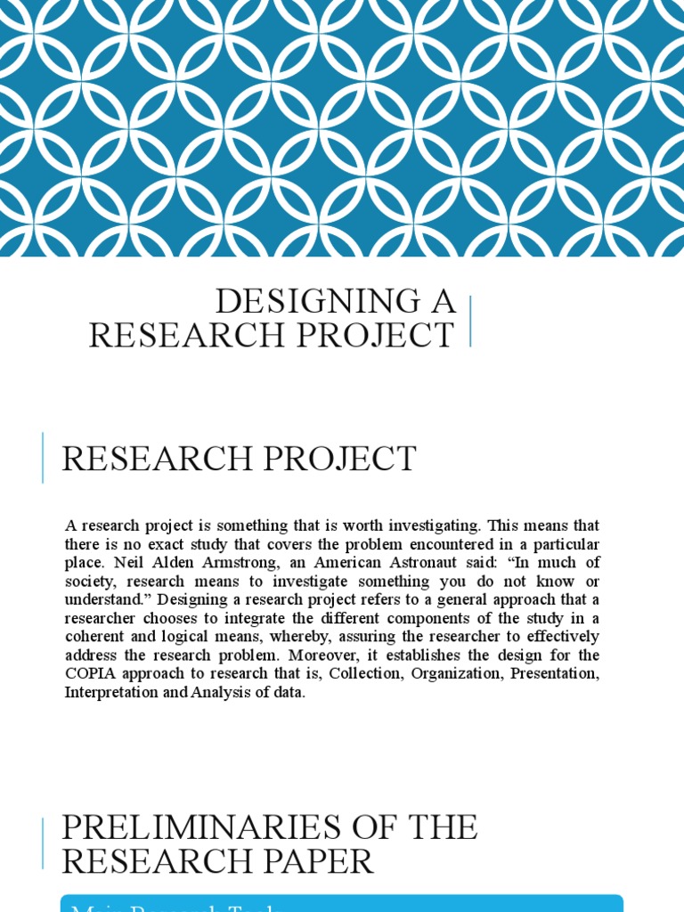 in designing a research project what are the bases you consider
