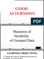 Measures of Variabilty of Grouped Data