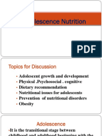 Adolescence Nutrition & Obesity