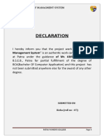 Declaration: Management System" Is An Authentic Work Carried Out by Her