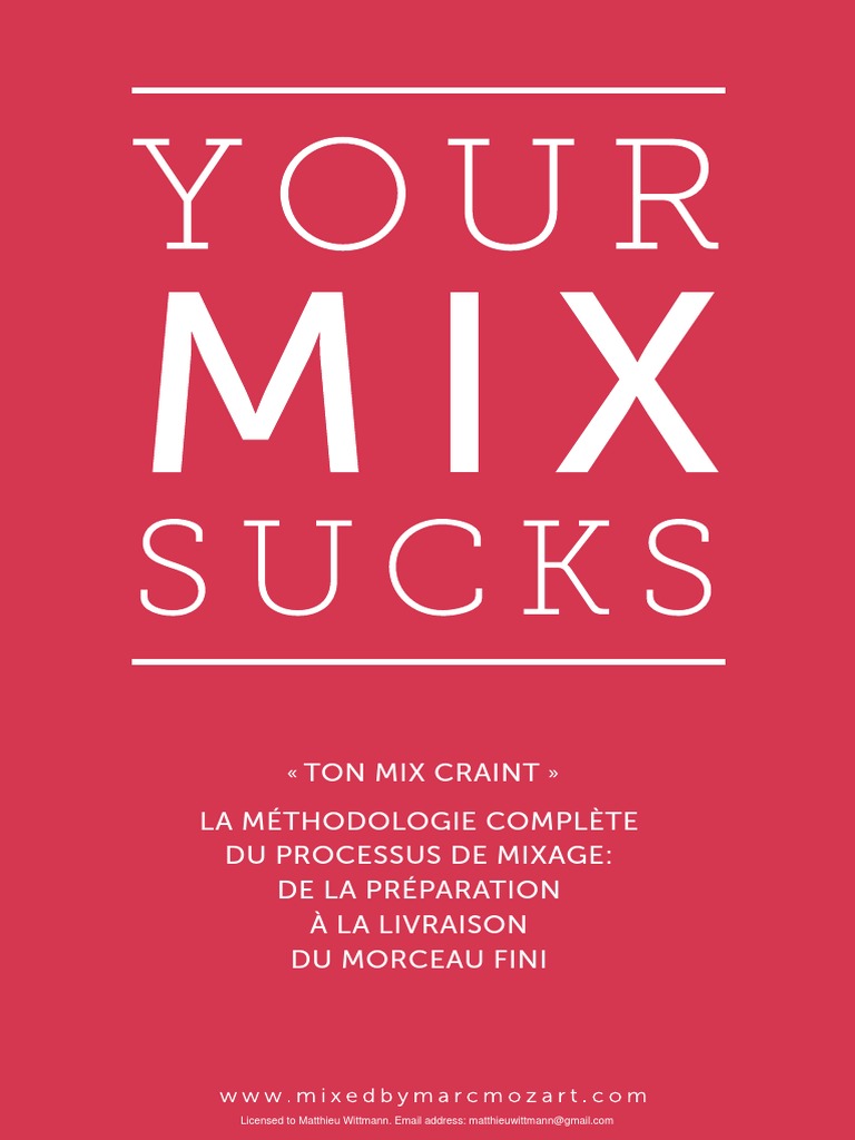 Ton Mix Craint La Méthodologie Complète Du Processus de Mixage: de