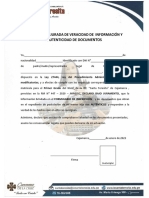 Declaración Jurada de Veracidad de Información Y Autenticidad de Documentos