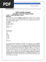 MIPS Assembly Language Procedure Calls and Using The Stack