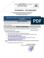 Avis AUX Étudiants - PFE 2022/2023: Session Principale