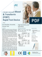 Brosur Produk BIOCARE Fecal Occult Blood & Transferrin (FOBT) Rapid Test Device