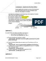 Capteur Analogiques - Application Fonctions Affines