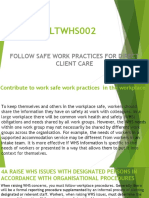 HLTWHS002: Follow Safe Work Practices For Direct Client Care