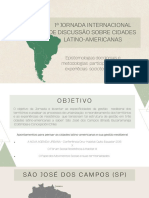 1a Jornada Internacional sobre Cidades Latino-americanas