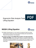 Risk Analysis Tools NIOSH Lifting Equation