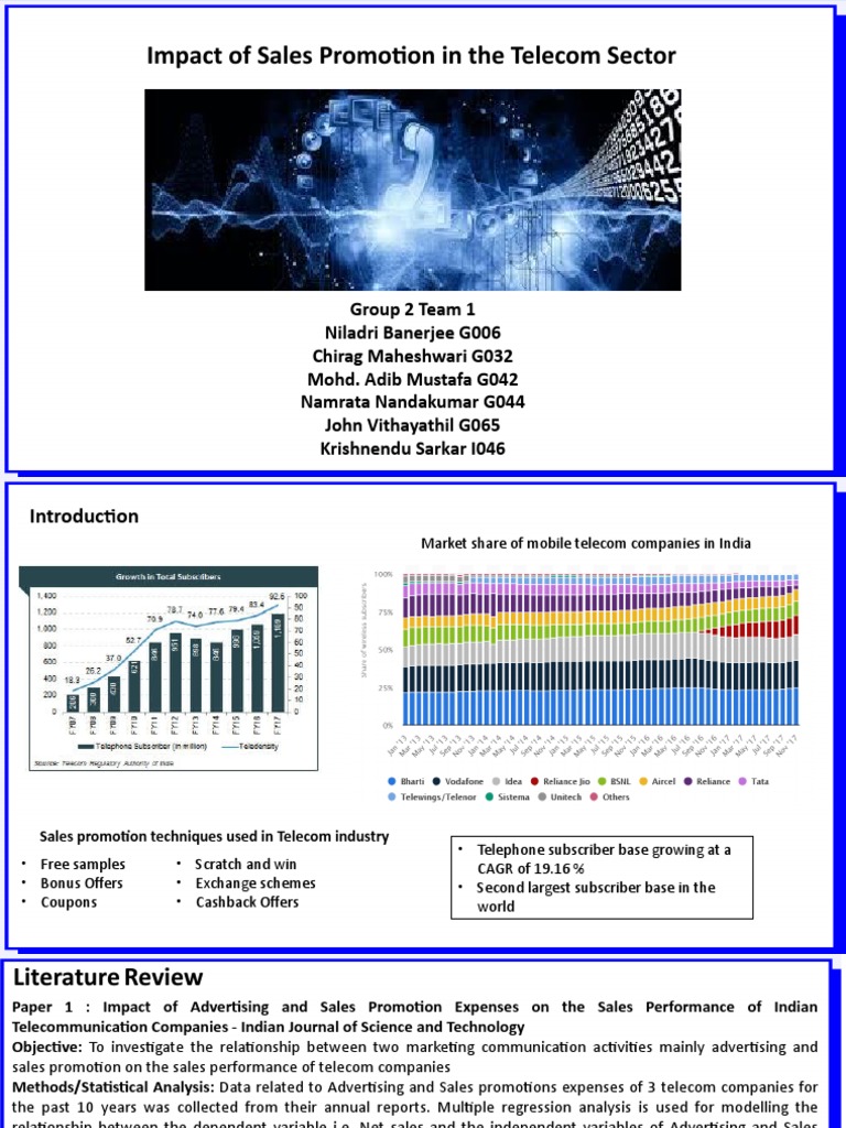Impact of Sales Promotion in the Telecom Sector | PDF | Coefficient Of ...