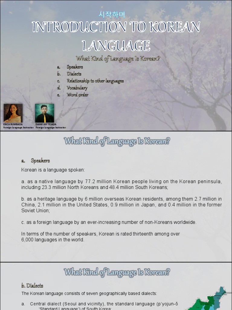 What Kind of Language Is Korean | PDF | Korean Language | English Language