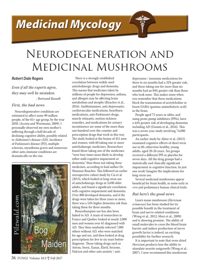 Neurodegeneration and Medicinal Mushroom PDF PDF Inflammation