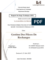 Gestion Des Pièces de Rechanges Stage