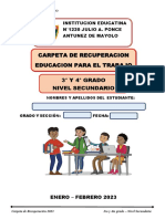 Carpeta de Recuperacion Educacion para El Trabajo 3° Y 4° Grado Nivel Secundario