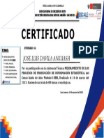 Certificado: Jose Luis Davila Ankuash