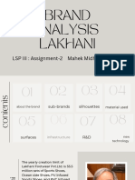 Brand Analysis Lakhani: Mahek Midha LD-5 LSP III: Assignment-2