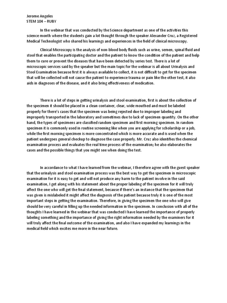 The Importance of Proper Specimen Labeling and Collection in Clinical Microscopy Key Learnings