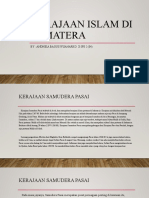 Kerajaan Islam Di Sumatera: By: Andhika Bagus Wijanarko X-Ips 2