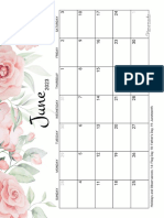 June Calendar 2023 Printable Rose