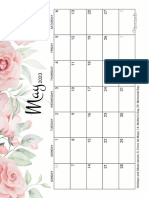May Calendar 2023 Printable Rose
