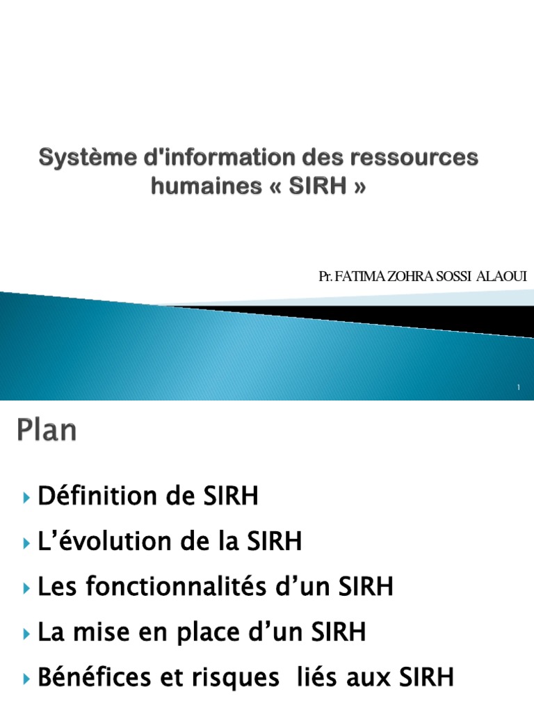 Définition et Mise en Place d'un SIRH | PDF | Informatique | Économie