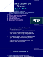 Detecção de materiais estranhos em alimentos por microscopia