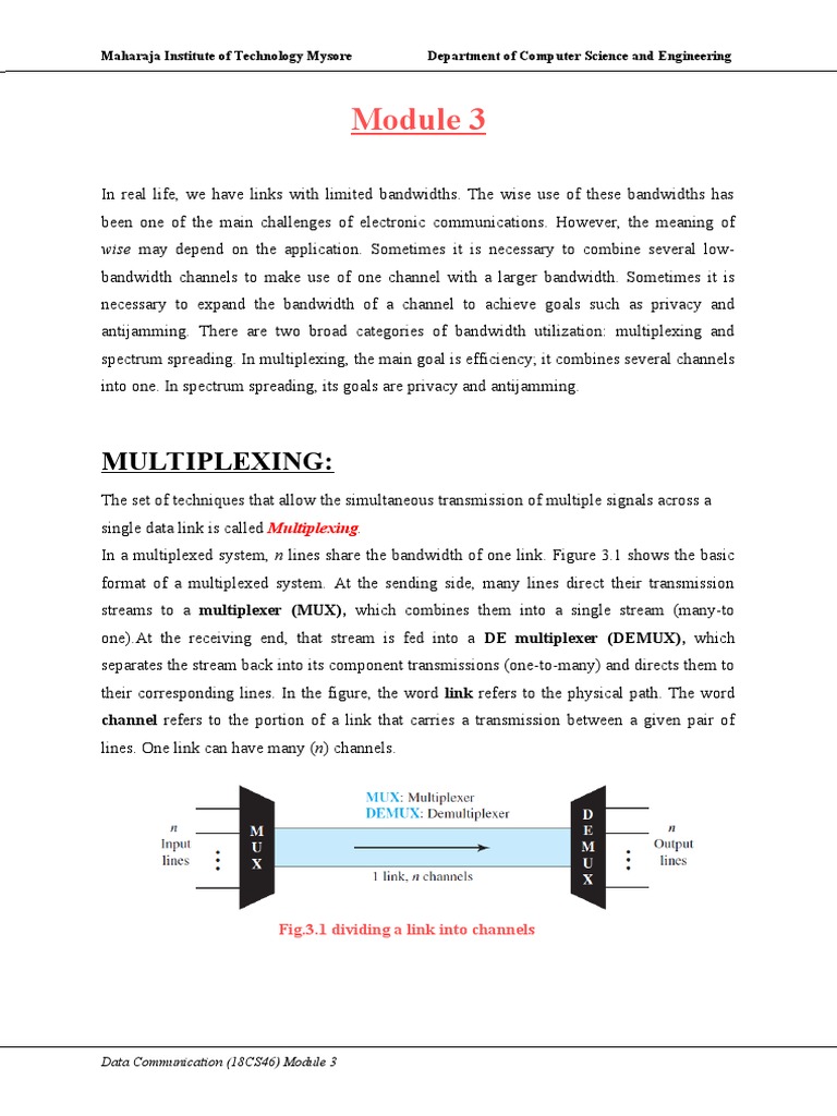 3rd Module PDF Multiplexing Computer Network