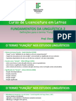 Curso de Licenciatura em Letras: Fundamentos Da Linguística 2