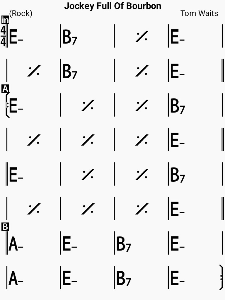 jockey full of bourbon chords