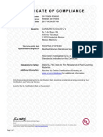 Certificate of Compliance UL 790 Curacreto R39020 Inglés