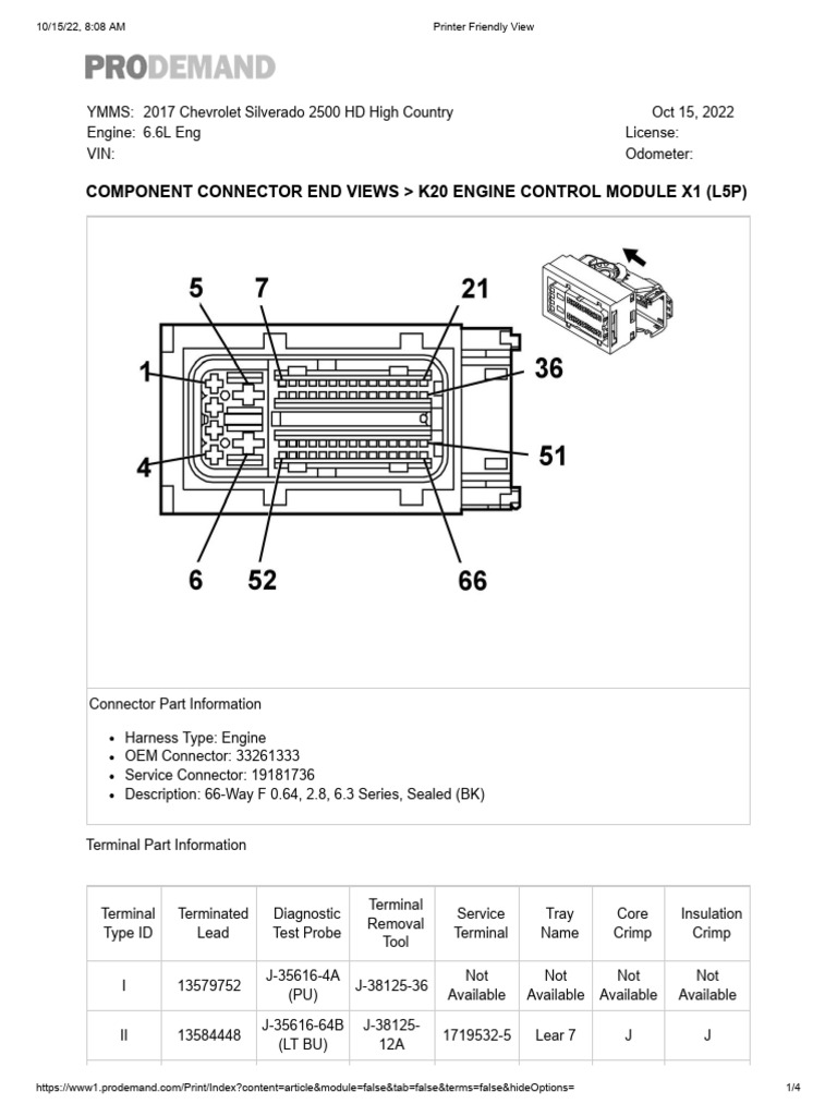 L5P ECM Connector Pinout Details | PDF | Throttle | Electrical Connector