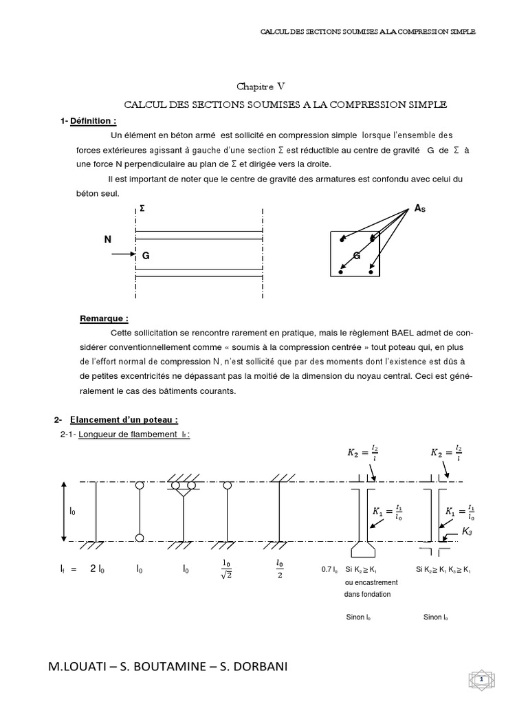 Calcul des sections en compression simple | PDF | Béton armé | Flambage
