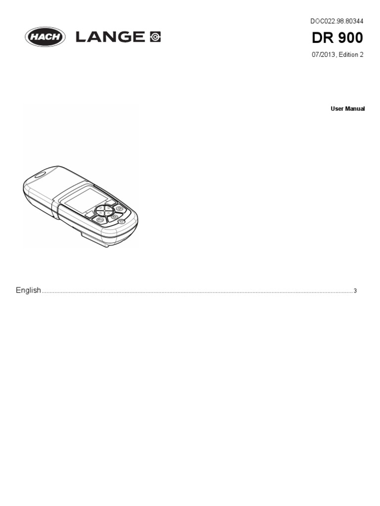 Hach DR900 Handheld Colorimeter Instruction Manual Download Free PDF