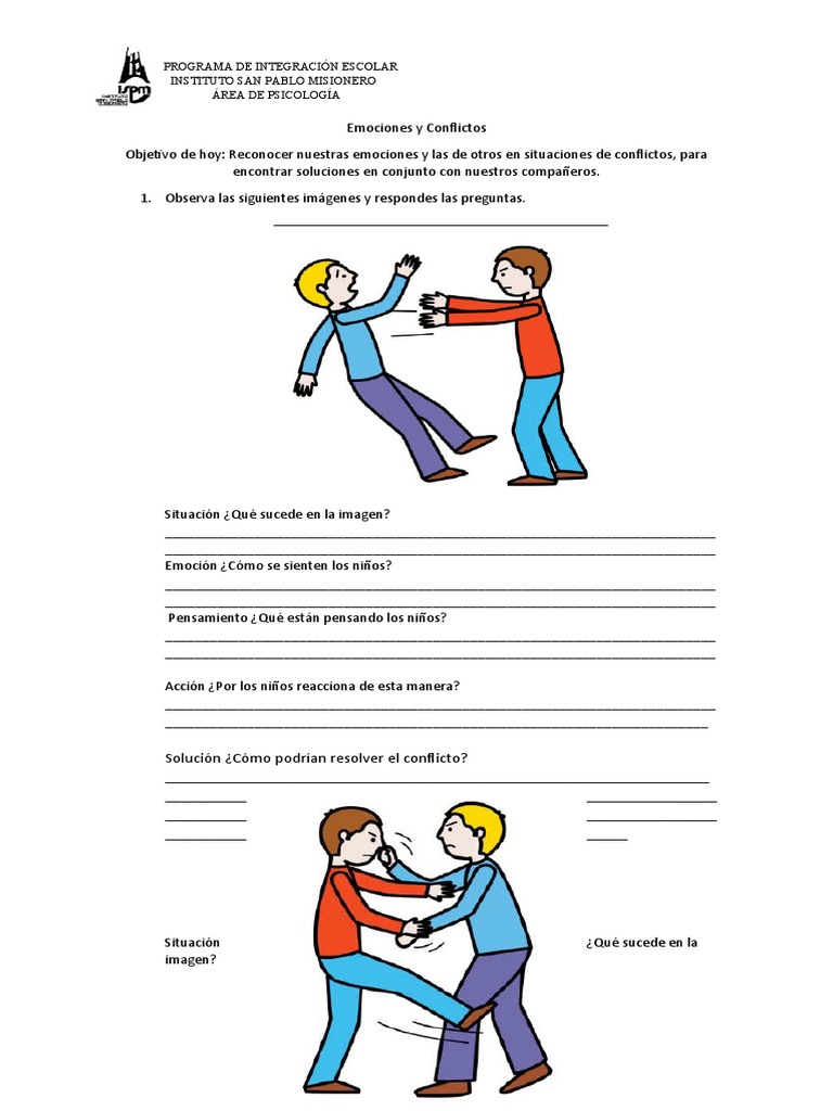 Manejo de Conflictos y Emociones Infantiles | PDF | Pensamiento | Sicología