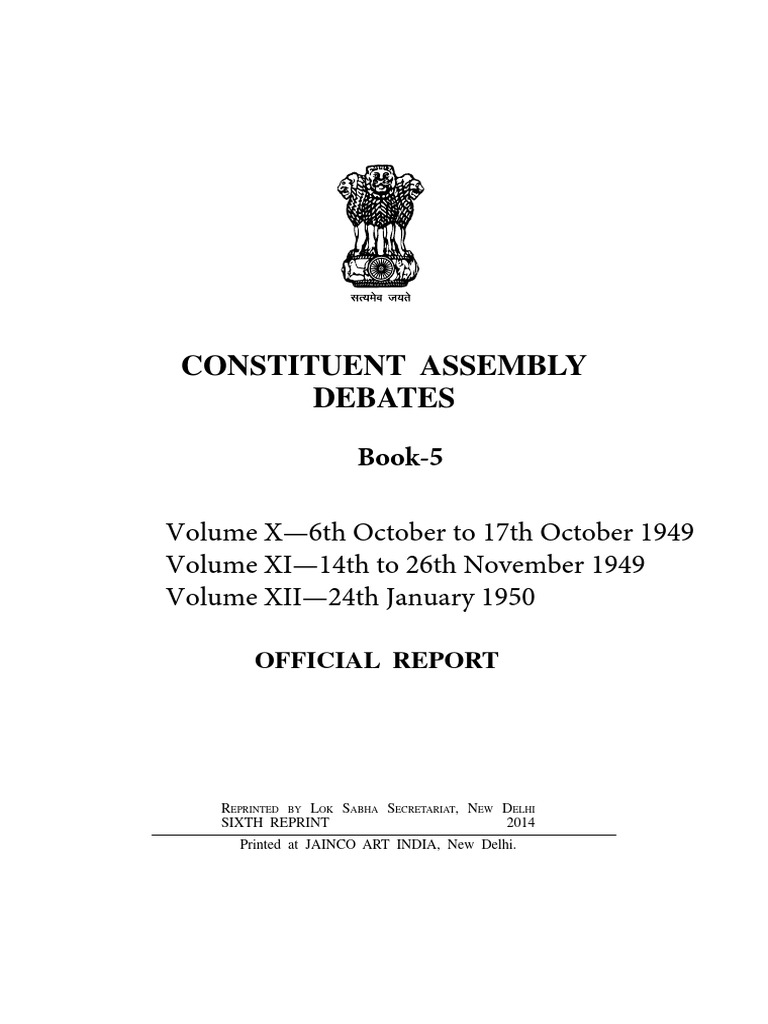 CONSTITUENT ASSEMBLY DEBATES Eng Vol 05 PDF Oath Of Office