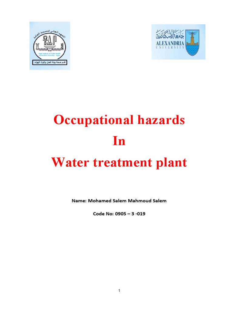 Occupational Hazards Water Treatment Processes PDF Water