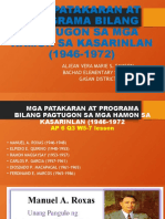 AP 6 PPT Q3 - Mga Patakaran at Programa Bilang Pagtugon Sa Mga Hamon Sa Kasarinlan (1946-1972) - Mga Pangulo