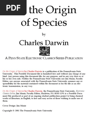 On the Origin of Species by Charles Darwin