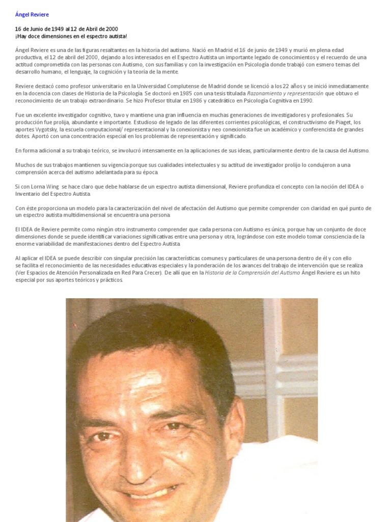 Angel Riviere | PDF | Espectro autista | Sicología