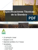 Especificaciones Técnicas de La Siembra